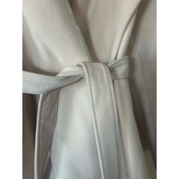 CHICWISH Women's Turn Down Shawl Collar Belted Coat Parka Cream Ivory Sz XL - Picture 3 of 9